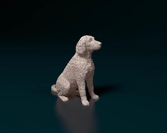 3D Printed Labradoodle Figurine | Detailed Doodle Dog Statue, Pet Memorial Decor