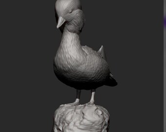 Standing Mandarin Duck Figurine | 3D Printed Colorful Bird Statue | Birdwatcher Gift