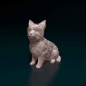 Figura de Yorkshire Terrier impresa en 3D, escultura de perro para conmemorar a tu mascota o decorar estanterías.