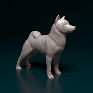 3D Printed Shiba Inu Memorial Figurine - Custom Pet Keepsake - Cake Topper & Miniature Decor - Thoughtful Gift for Dog Lovers