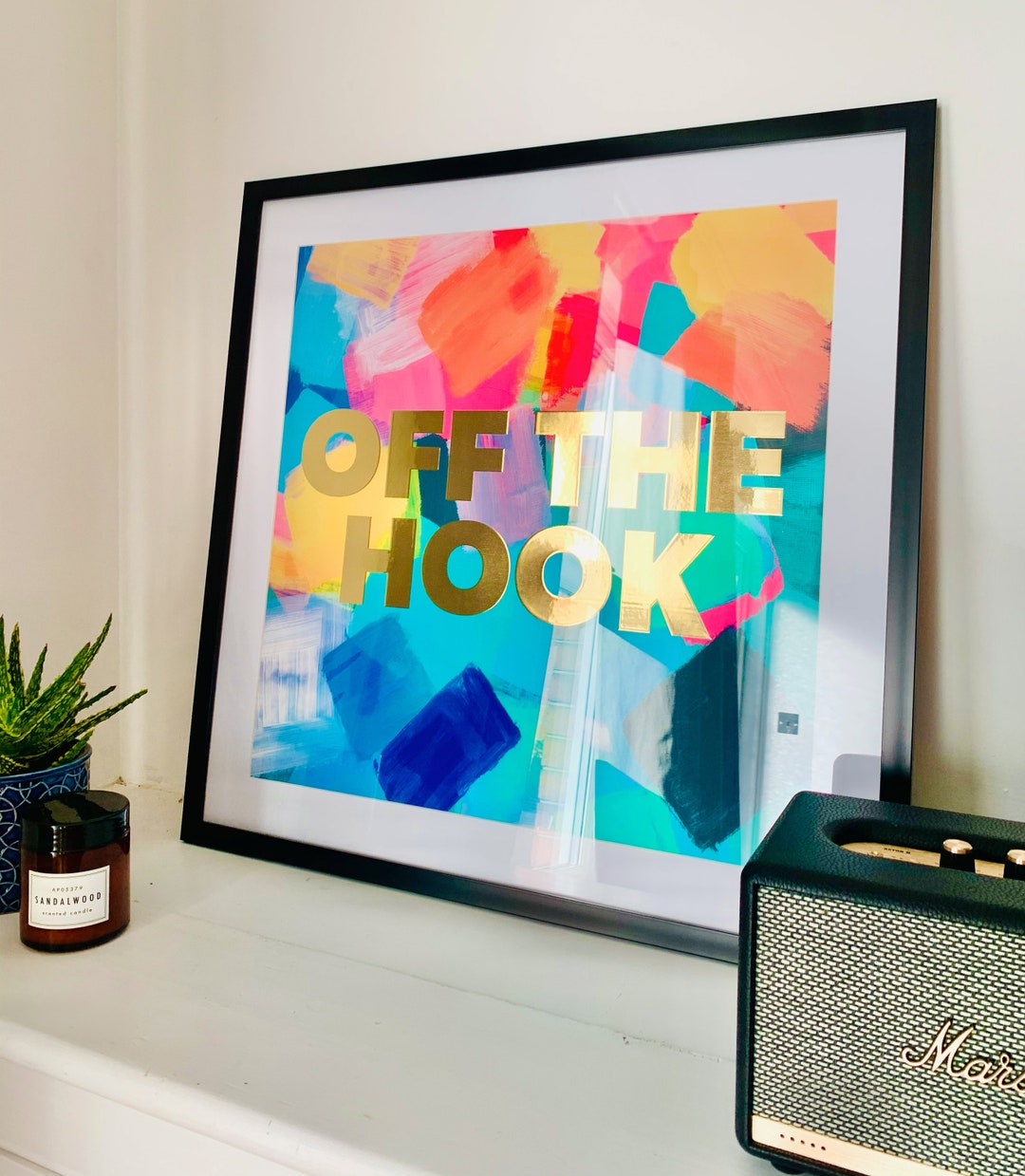 OFF THE HOOK Abstract Typographic Wall Art Slogan Print - Etsy UK