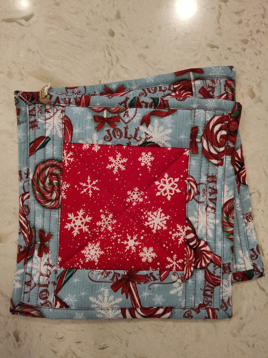 Christmas Potholders Quilted Potholders Oven Mitts Oven Etsy