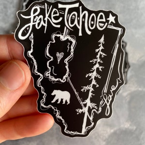 Sticker Tahoe Love noir et blanc