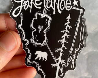 Black and White Tahoe Love Sticker