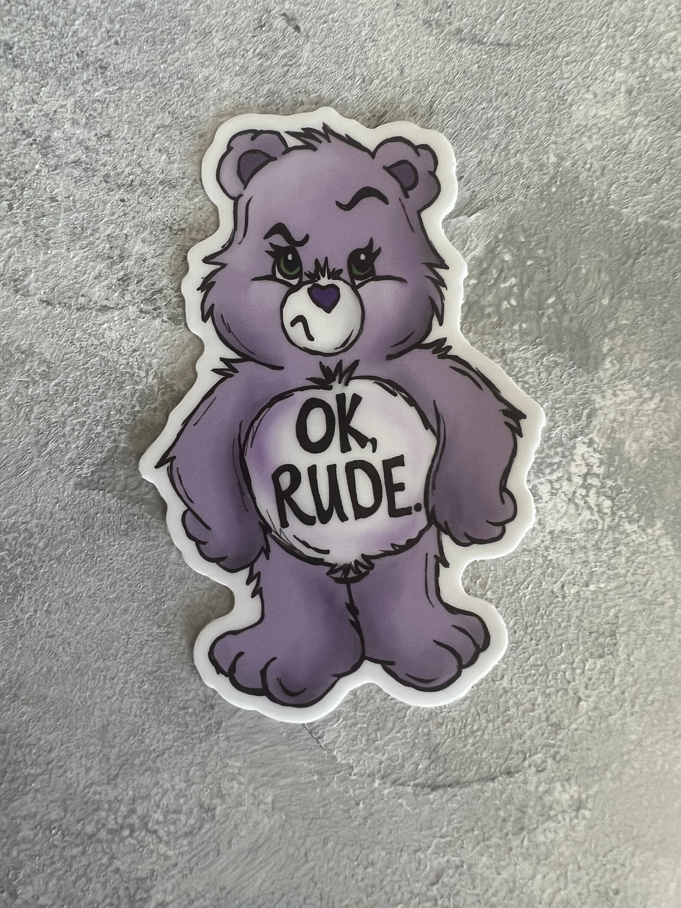 Ok, Rude. Care Bear Sticker - Etsy