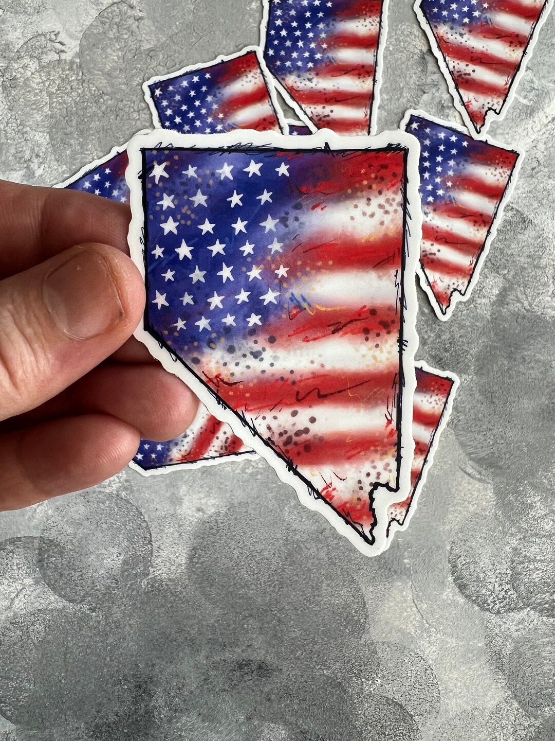 American Flag Nevada Sticker - Etsy