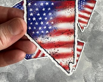 American Flag Nevada Sticker