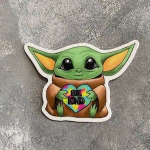 Sticker bébé Yoda sois gentil