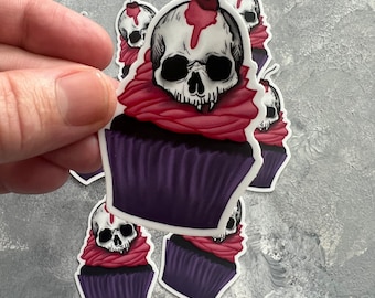 Skull Cupcake Sticker