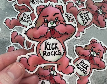 Salmon Pink Care Bear Sticker