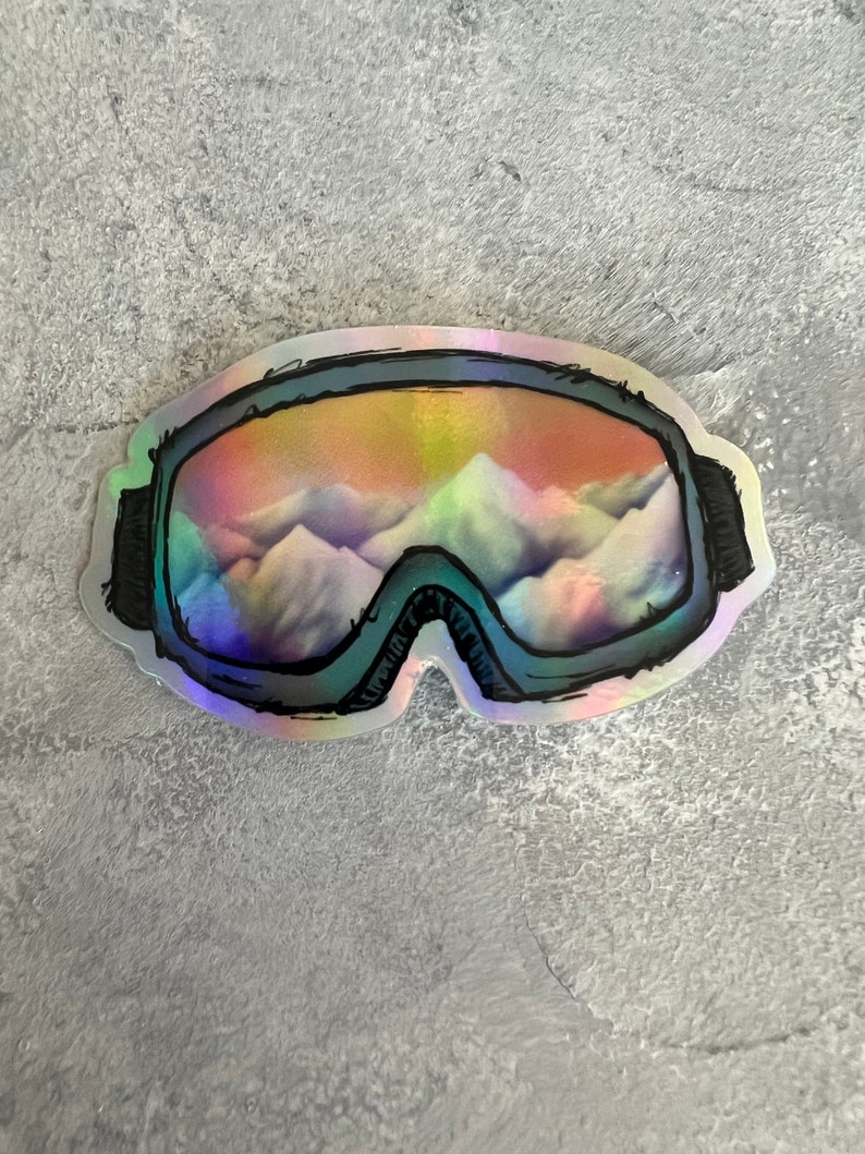 Pixelated Goggle Sticker Holographic Snow Googles Sticker - Etsy