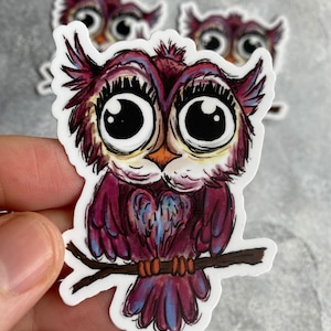 Sticker hibou grand oeil
