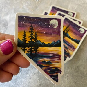Tahoe sunset sticker