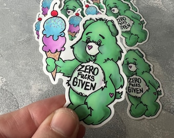 Green Care Bear Sticker