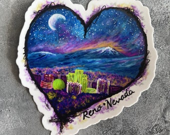 Downtown Reno Love Medium Sticker