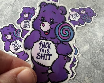 Purple Care Bear Sticker