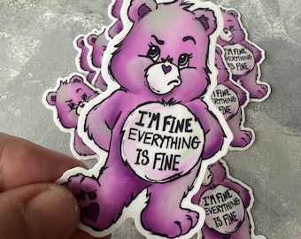 Pink Care Bear Sticker