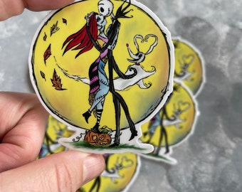 Jack and Sally Fall Sticker