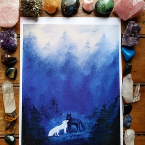 Limited edition Fox and the Wolf A4 Art Print