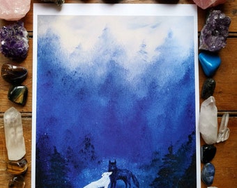 Limited edition Fox and the Wolf A4 Art Print