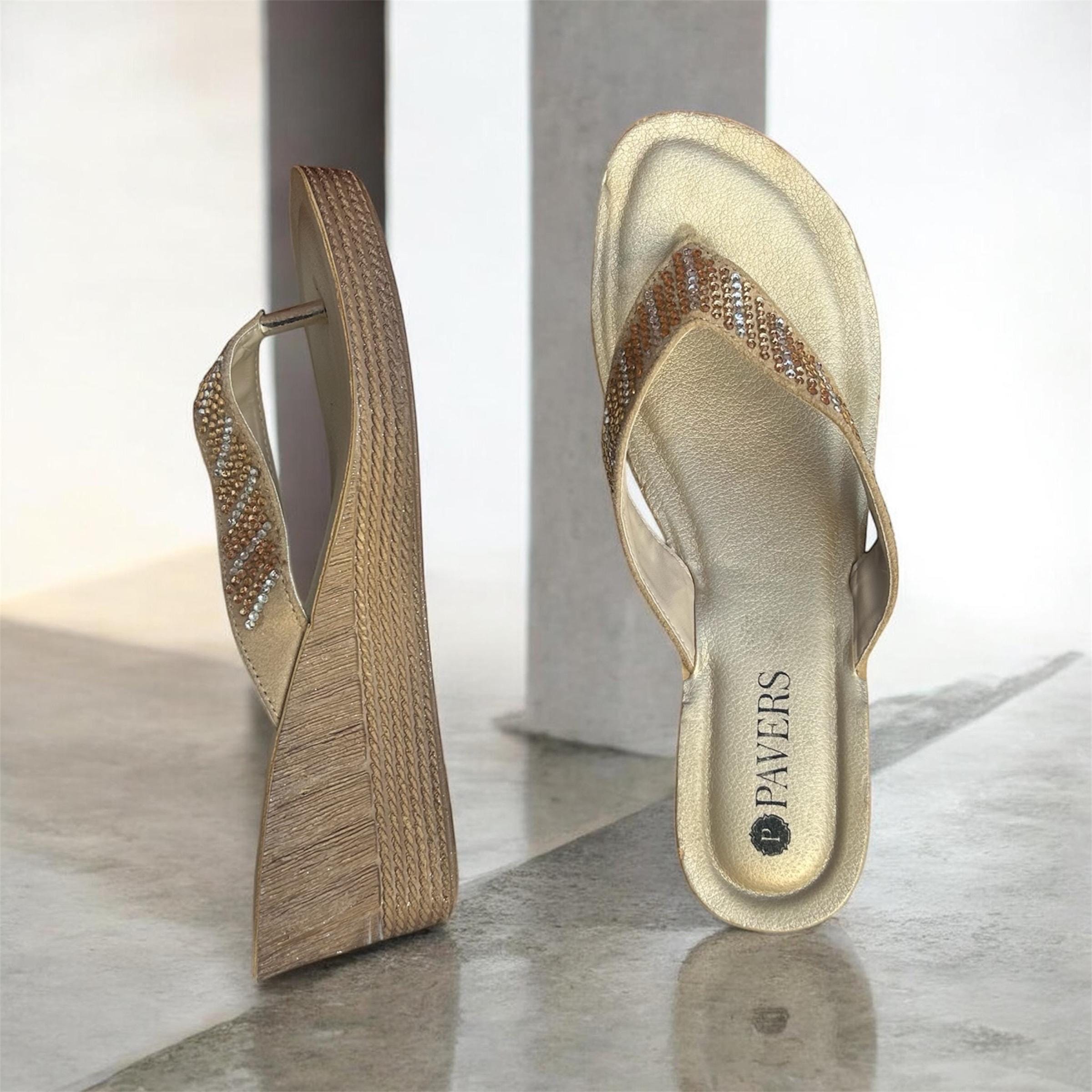 Wide Fit Gold Sandals - Etsy