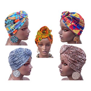 PreTied Turban | Pre Tied Head Wrap | Alopecia Wrap | Pre tied Head Scarf | Full Coverage Turban | Gift for wife&mum