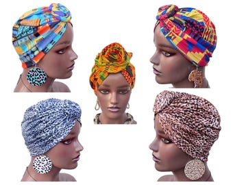 Turbante pré-amarrado | Lenço de cabeça pré-amarrado | Faixa para alopecia | Lenço de cabeça pré-amarrado | Turbante com cobertura total | Presente para esposa e mãe