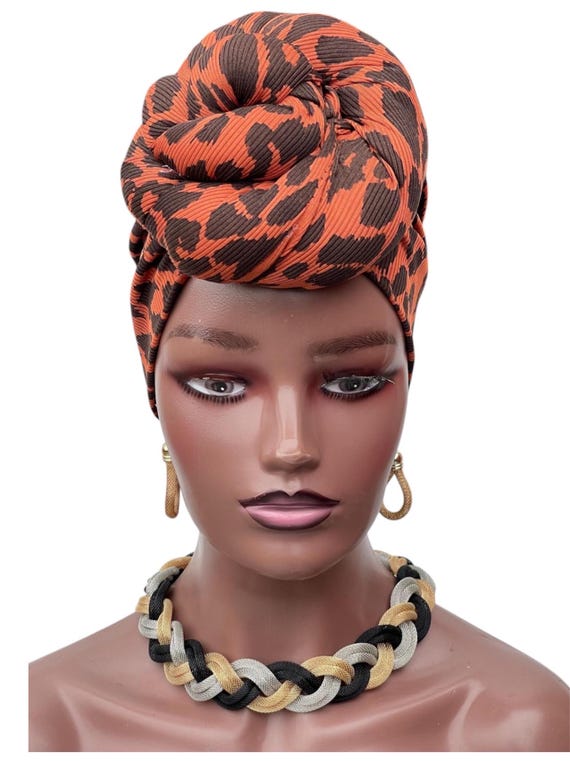 Satin-lined Pretied Turban Pre Tied Head Wrap Alopecia Wrap