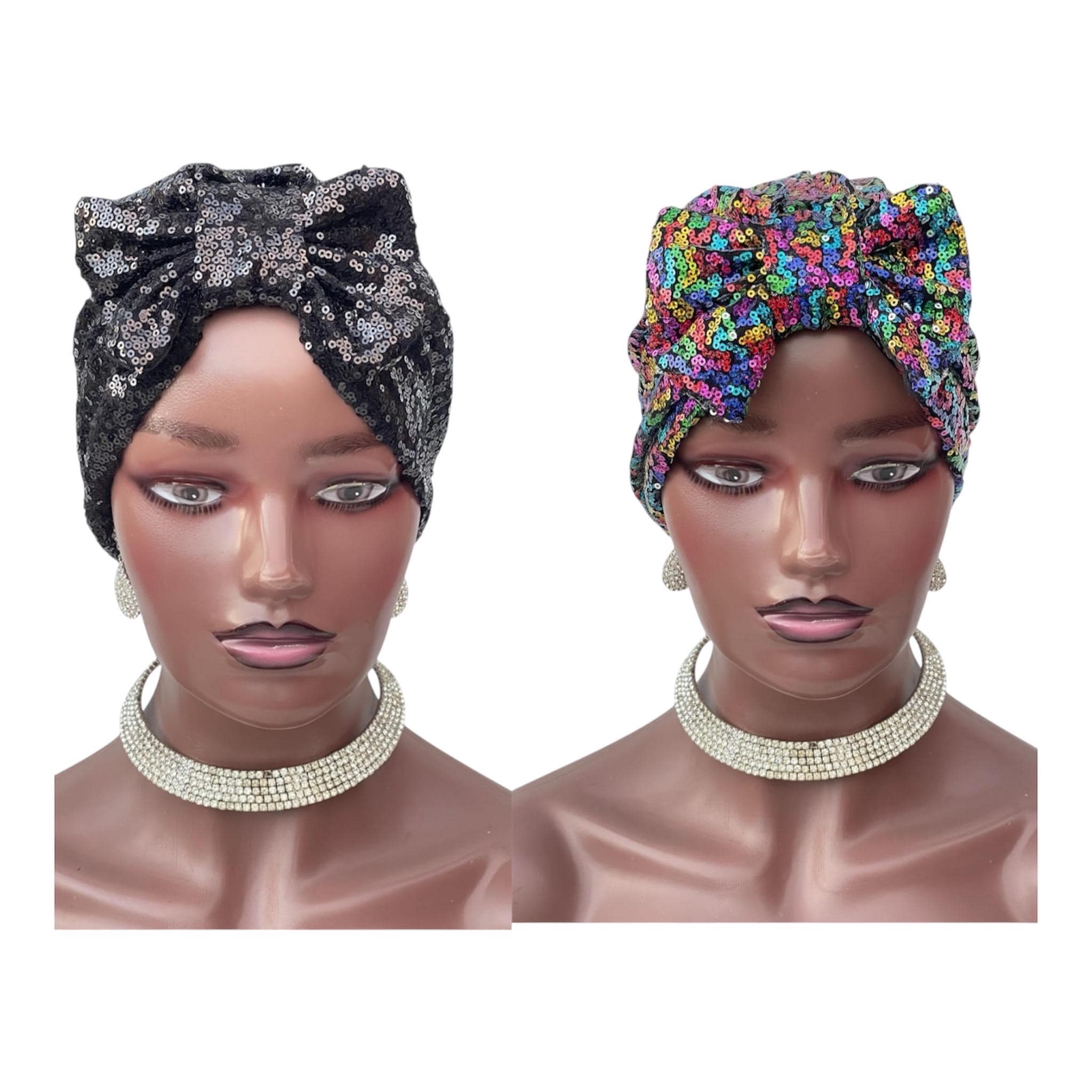 Pre -Tied Cotten Turban, Pre-Tied Head wrap, Turban / Head Tie/ Stay In Place Head Tie, Women's Turban, Gift for mum & sisters