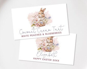 Easter Brunch Place Setting Cards, Easter Party Buffet Tent Cards, Easter Name Cards, Printable Food Cards for Easter