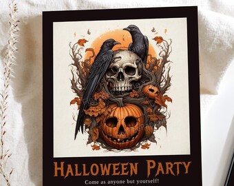 Halloween Party Invitation, Jack-o-Lantern Halloween Invite, Halloween Costume Party Invite, Printable Halloween Party Invitation Adult