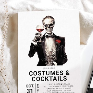 Adult Halloween Party Invitation, Printable Halloween Invite, Halloween Cocktail Party Invitation, Halloween Costume Party for Adults Invite