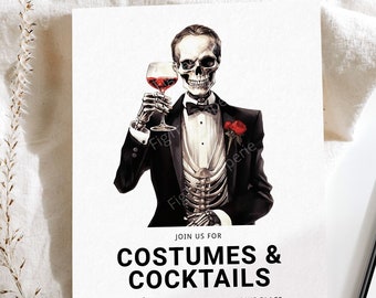 Adult Halloween Party Invitation, Printable Halloween Invite, Halloween Cocktail Party Invitation, Halloween Costume Party for Adults Invite