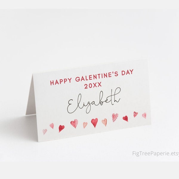 table place setting cards template Galentine's Day Name Cards, Valentine's Party Place Setting Cards, Hearts Decor, Wedding, Bridal Shower