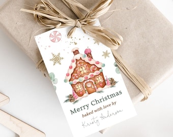 Baked with Love Tag, Christmas Cookie Cookie Exchange Tag, Holiday Gift Tag, Printable Digital Download F159
