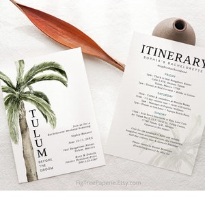 Tulum Bachelorette Weekend Invite Itinerary, Mexico Bachelorette Invite, Tulum Before the Groom Bachelorette, Printable