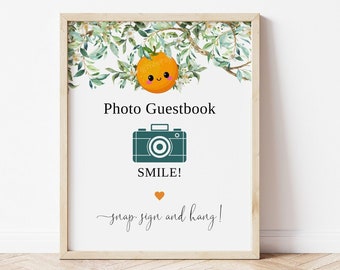 Photo Guestbook Sign, Little Cutie Baby Shower Sign, Photo Guest Book Printable, Little Cutie Party Decor, F151