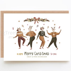 Personalized Christmas Card, Business Christmas Card, Retro Christmas Card, Vintage Christmas Card, F144