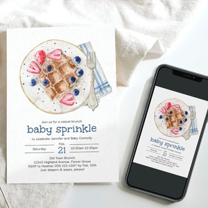 Baby Sprinkle Invitation, Brunch Baby Sprinkle Invite, Gender Neutral Baby Shower, Diaper Shower, Breakfast Sprinkle, Digital Download
