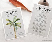 Mexico Bachelorette Invitation Itinerary, Tulum Mexico Bachelorette Weekend Invite, Modern Tropical Bachelorette Party Invite, Digital