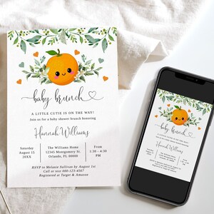 Baby Shower Brunch Invitation, Baby Brunch Invite, Breakfast Baby Shower invitation, Gender Neutral Baby Shower Brunch Invitation, F151