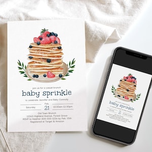 Baby Sprinkle Brunch Invitation, Gender Neutral Baby Sprinkle Invitation, Diaper Shower Invitation, Brunch Baby Shower Invitation