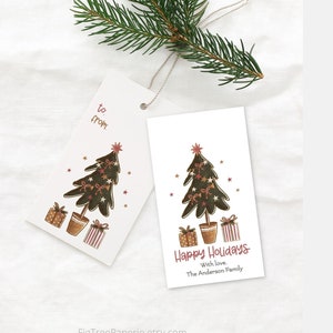 Christmas Tag, Personalized Christmas Gift Tags, Christmas Tree Gift Tag, Printable, F144