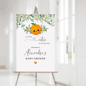 Little Cutie Baby Shower Welcome Sign, A Cutie is on the Way Welcome Sign, Orange Baby Shower Welcome Sign, Citrus Baby Shower Sign, F151