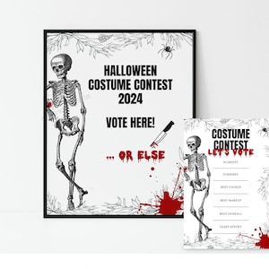 Halloween Costume Contest, Costume Contest Ballot Card, Halloween Costume Contest Vote Card, Printable, Digital Download, F141