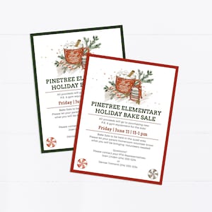 Bake Sale Flyer, School Fundraiser Flyer, PTA, PTO, Church, Holiday Fundraiser, Charity Event Invite, Editable, Printable, Instant Download