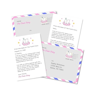 El Hada de los Dientes olvidó la carta de la niña, El Hada de los Dientes no vino, Nota del Hada de los Dientes para una niña, Imprimible, Descarga instantánea, Archivo digital, Imprimir hoy