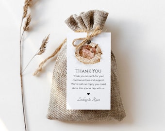 Baby Deer Favor Tag Template, Baby Shower Thank You Tag, Baby Shower Party Favor Tag, DIY Printable, Instant download, Editable Text, BAS101