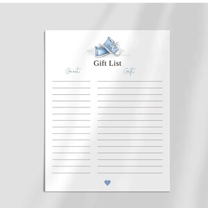 Kleiner Mann Baby Shower Gastgeschenk, druckbare kleine Mann-Dusche-Geschenkliste, Sofort Download, F135