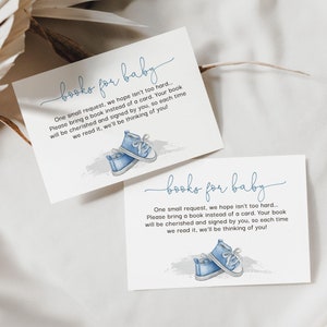 Little Man Baby Shower Books Request Card, Little Man is on the Way Books for Baby Insert, Boho Baby Shower Books Card Boy F135